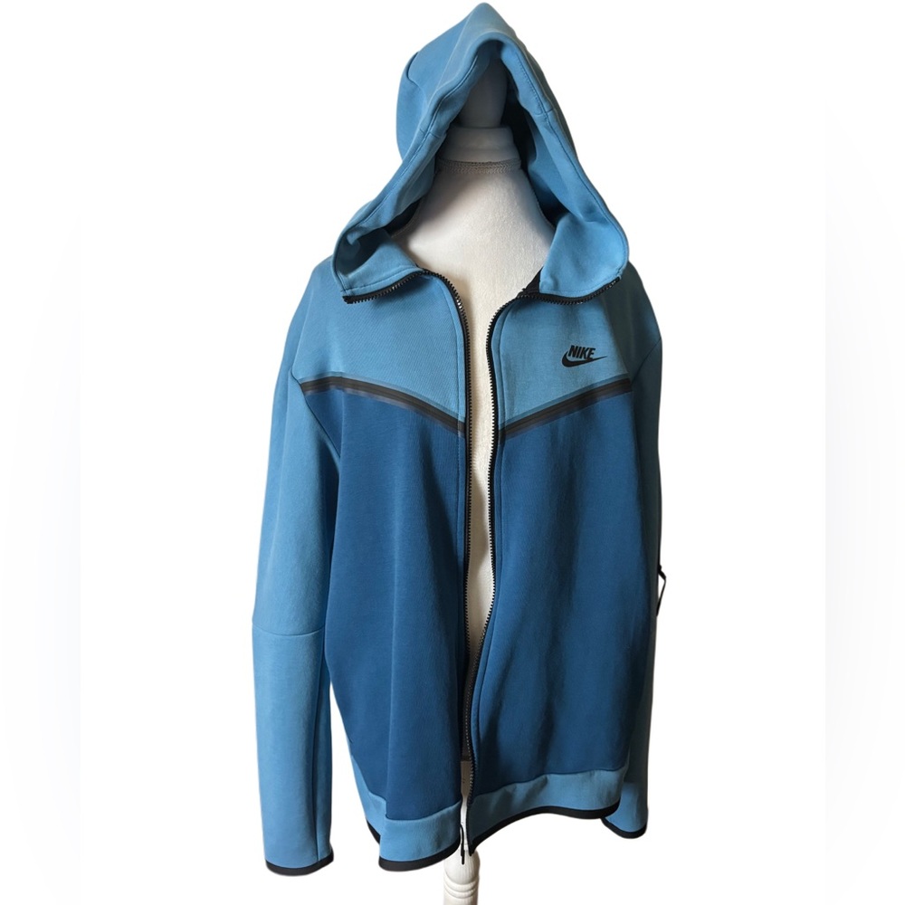 Nike Two Tone Blue Full Zip Windrunner Hoodie Jacket Size XL